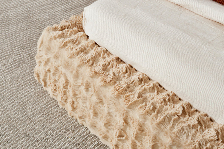 Upholstered Bed Sand Waffle