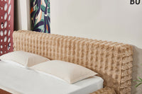 Upholstered Bed Sand Waffle