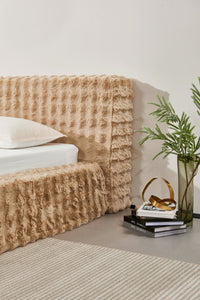Upholstered Bed Sand Waffle