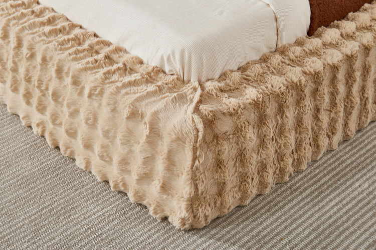 Upholstered Bed Sand Waffle
