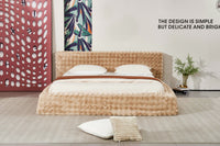 Upholstered Bed Sand Waffle